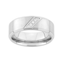 Обручальное кольцо из нержавеющей стали с бриллиантовым акцентом - Для мужчин Unbranded