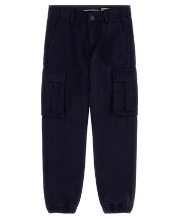 Саржевые брюки-карго для больших мальчиков с эластичными манжетами-джоггерами GUESS