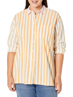 Рубашка оверсайз из поплина The Plus Signature в разноцветные полоски Madewell