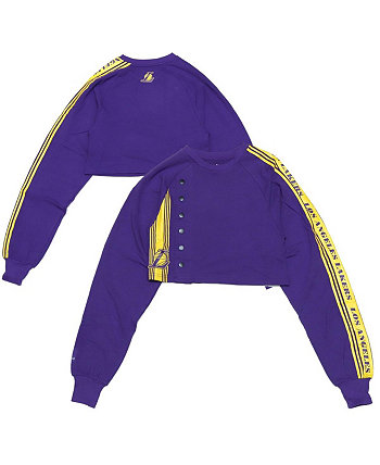 Women's Purple Los Angeles Lakers Cozy Team Crop Long Sleeve T-shirt Qore