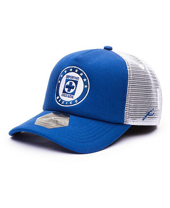 Men's Blue Cruz Azul Fog Trucker Adjustable Hat Fan Ink