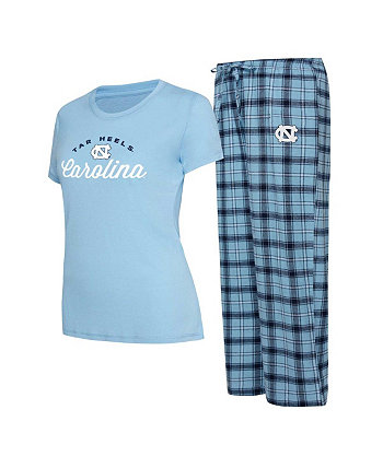 Женский комплект для сна: синяя Каролина, темно-синяя футболка North Carolina Tar Heels Arctic и фланелевые брюки Concepts Sport