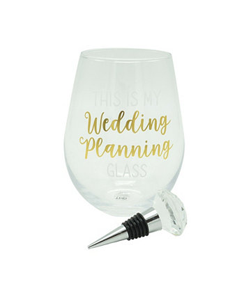 Большой бокал для вина без ножки и пробка This is My Wedding Planning, 2 предмета TMD HOLDINGS