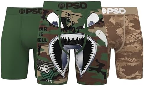 Боксеры PSD Men's Warface с микрофибровым поясом и дышащей упаковкой, 17.8 см PSD