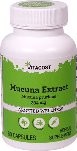 Mucuna Extract - Standardized -- 334 mg - 60 Capsules (Капсулы) Vitacost