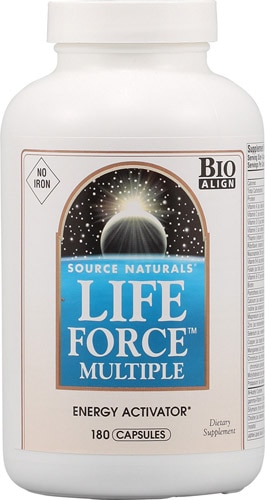 Life Force™ Multiple без железа – 180 капсул, активатор энергии Source Naturals