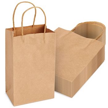 24-pack Small Gift Bags With Handles, Kraft Paper Material, 5.3x3x8.5 In Juvale