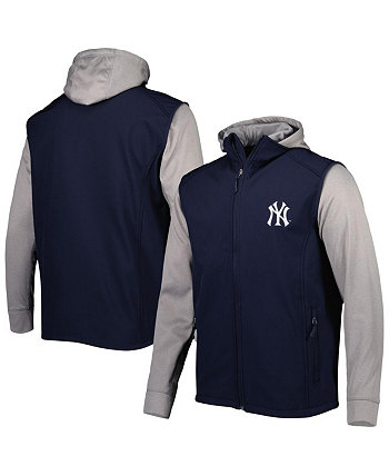 Мужская темно-серая куртка с молнией во всю длину New York Yankees Alpha цвета серо-синего цвета Dunbrooke