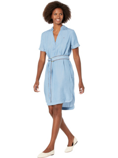 Платье-рубашка с короткими рукавами и поясом Tommy Hilfiger Adaptive