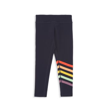Little Girl's &amp; Girl's Rainbow Stripe Leggings Worthy Threads