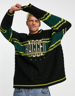 Черный вязаный свитер в стиле панк The Ragged Priest The Ragged Priest