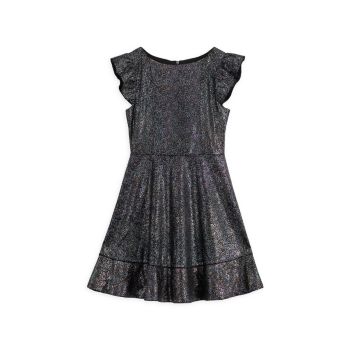 Little Girl's &amp; Girl's Foil-Print Fit-And-Flare Dress Zac Posen