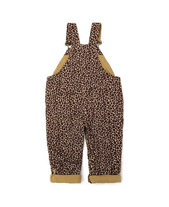 Toddler Girl and Toddler Boy Leopard Print Overalls Dotty Dungarees