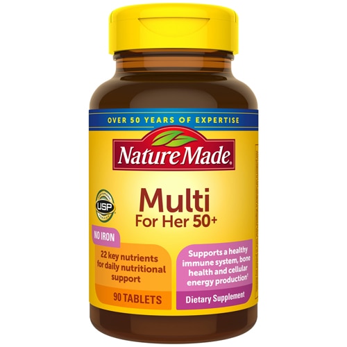 Мультивитамины для женщин 50+ без железа - 90 таблеток - Nature Made Nature Made