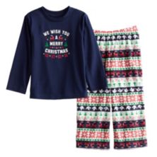 Kids 4-16 Jammies For Your Families® Christmas Morning Top & Fairisle Fleece Bottoms Pajama Set Jammies For Your Families