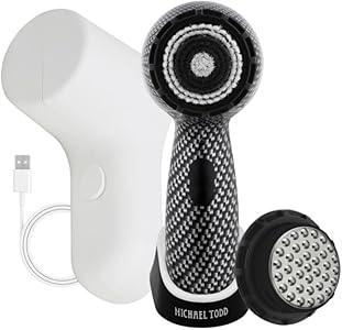 Michael Todd Beauty Soniclear Allure 2024 Best of Beauty Winner Facial Cleansing + Exfoliation Brush System with 3 speeds, Serum Infusion Head + Travel Case Michael Todd