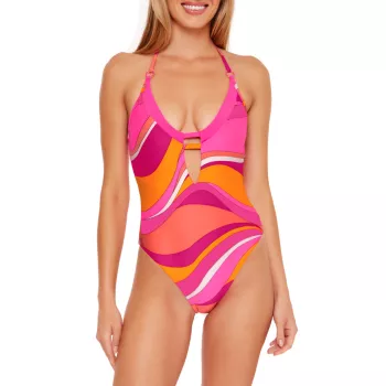 Vivid Vista One-Piece Layered Swimsuit Trina Turk