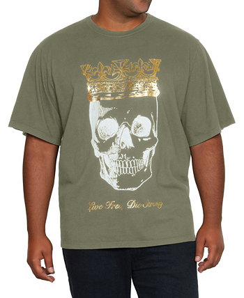 Мужская футболка с принтом Big and Tall Skull Face от Mvp Collections Mvp Collections By Mo Vaughn Productions