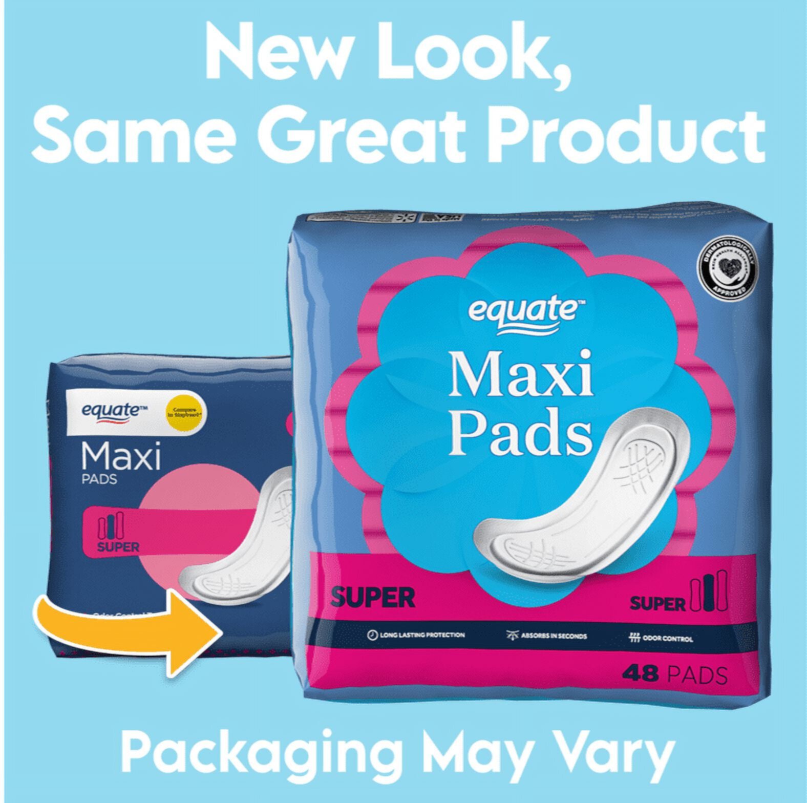 Equate Maxi Pads, Super (48 Count) Equate