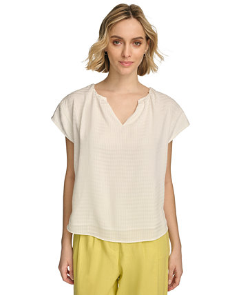 Women's Short Sleeve Textured Blouse Calvin Klein