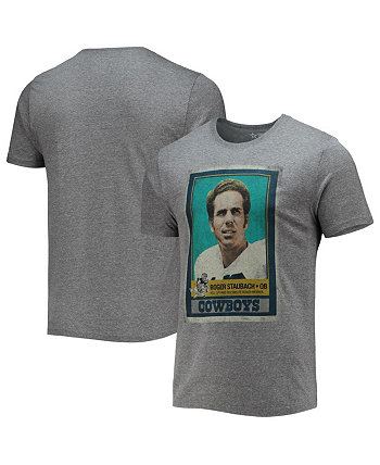 Men's Roger Staubach Heather Gray Name and Number T-shirt Dallas Cowboys