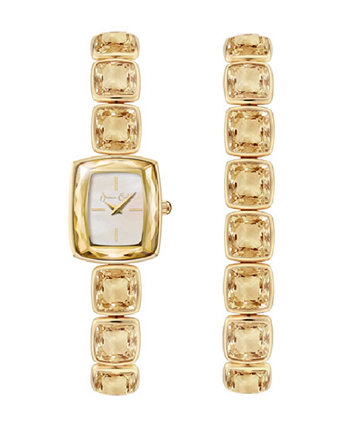 Женские кварцевые часы из золотистого сплава, 18 мм, подарочный набор Jessica Carlyle
