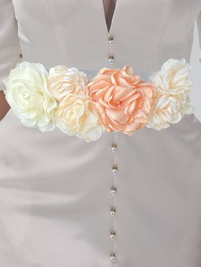 Свадебный пояс с цветком SHEIN