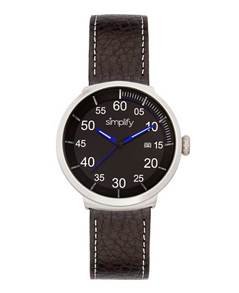 Женские часы The 7100 с черным, коричневым, синим или темно-коричневым кожаным ремешком, 42 мм Simplify