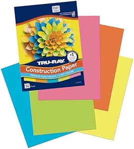 Tru-Ray Heavyweight Construction Paper, Hot Assorted Colors, 9" x 12", 50 Sheets Tru-Ray