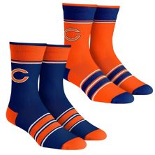 Молодежные носки Rock Em Socks Chicago Bears Multi-Stripe 2-Pack Team Crew Socks Set Unbranded