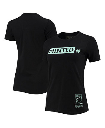 Женская черная футболка Charlotte FC Minted Mitchell & Ness