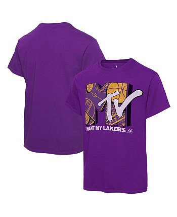 Мужская фиолетовая футболка Los Angeles Lakers NBA x MTV I Want My Junk Food