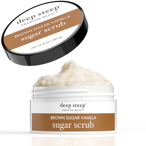 Deep Steep Premium Beauty Классический сахарный скраб с коричневым сахаром и ванилью -- 8 унций Deep Steep