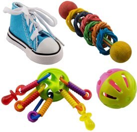 Super Bird Creations Foot Toy Bundle, Medium, 4 count Super Bird Creations