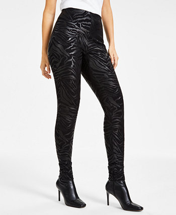 Женские брюки-скинни металлизированной вязки понте с анималистическим принтом, созданные для Macy's I.N.C. International Concepts