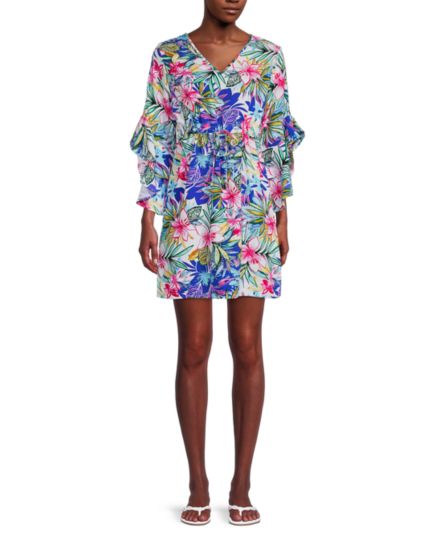 Мини-платье с цветочным принтом Caribbean Joe