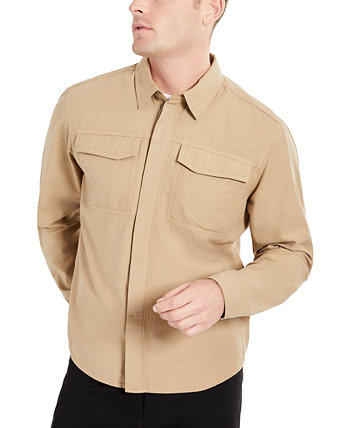 Мужская спортивная рубашка с длинными рукавами и двойным накладным карманом Kenneth Cole