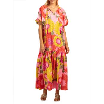 Шелковое платье макси с цветочным принтом Kaufmann Trina Turk
