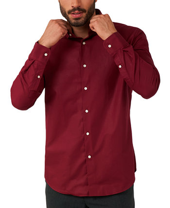 Мужская ярко-бордовая рубашка с длинным рукавом OppoSuits