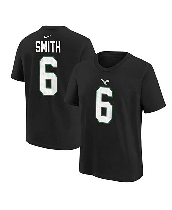 Черная футболка для мальчиков и девочек DeVonta Smith Philadelphia Eagles с именем и номером игрока Nike