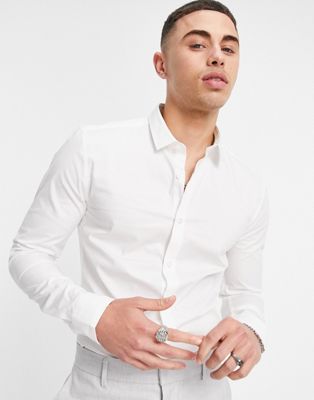Белая рубашка из поплина с длинными рукавами New Look New Look