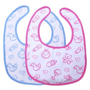 Littleforbig Big Sized Bib 2 Packs - Nursery Blue and Pink Littleforbig