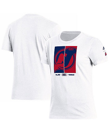 Женская белая футболка New Jersey Devils Reverse Retro 2.0 Playmaker Adidas