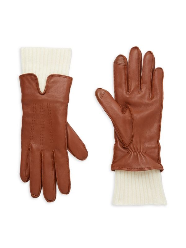 Кожаные перчатки Фаунеса Saks Fifth Avenue