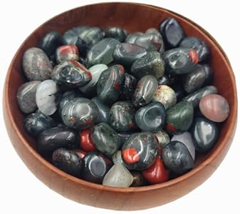 100Pcs+ Bulk Gemstones and Crystals Set,Tumbled Polished Stones Crystals and Healing Stones for Jewelry Making,Chakra Stones, Rocks and Minerals Science Kit (11.4oz) (Africa Blood) SeeuFun