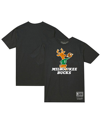 Черная мужская и женская футболка с логотипом Milwaukee Bucks Hardwood Classics MVP Throwback Mitchell & Ness