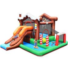 Детский надувной дом для прыжков, замок, горка, альпинист, батут без воздуходувки Slickblue