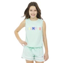 Детская футболка Champion для девочек 7-16 лет с узлом спереди и логотипом-радугой Champion