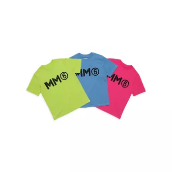 Маленький детский &amp; Комплект из трех детских футболок с логотипом MM6 Maison Margiela