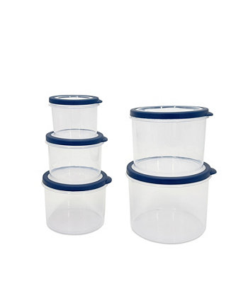 Набор круглых пластиковых контейнеров для хранения из 10 предметов Sedona